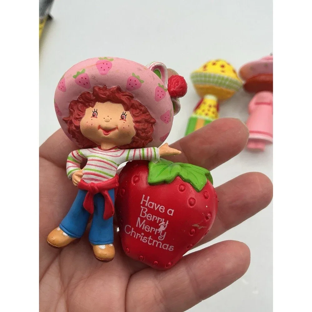 Strawberry Shortcake Christmas Ornament Lot VTG 2003 2004 TCFC Holiday Decor